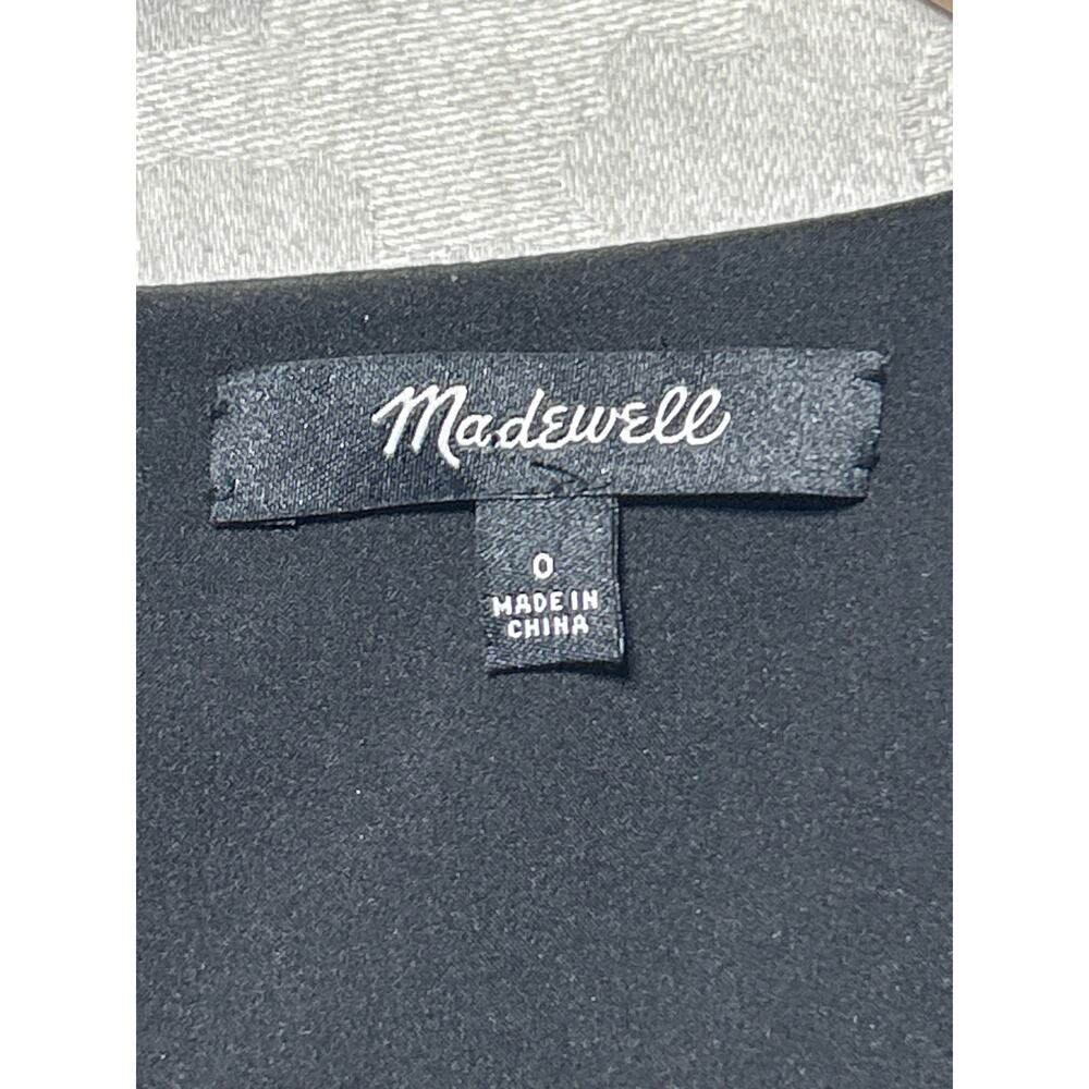 Madewell Satin Dress 0 Black Sheath Sleeveless Knee Length LBD Slip - Picture 5 of 12